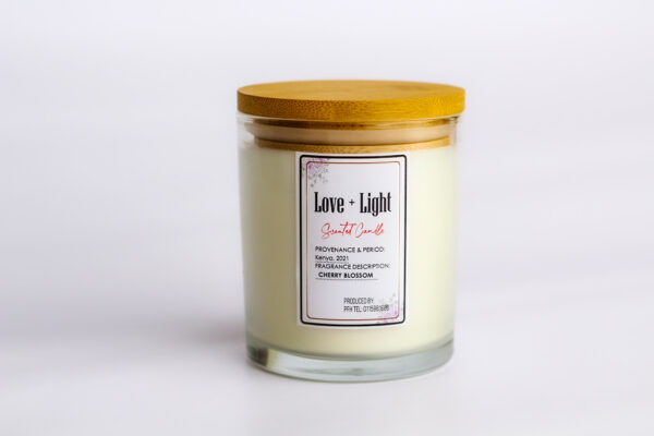 Cherry blossom scented candle.